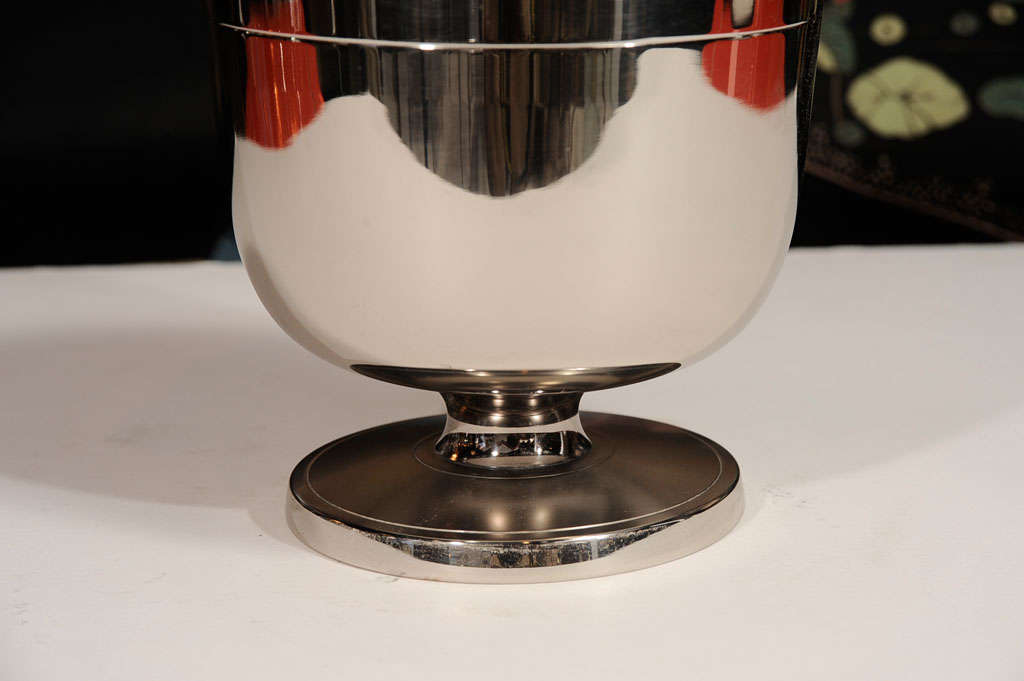 Tommi Parzinger Polished Nickel Ice Bucket In Excellent Condition In New York, NY