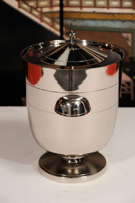 20th Century Tommi Parzinger Polished Nickel Ice Bucket