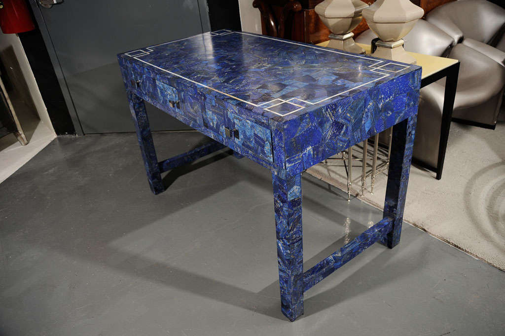 Parsons Style Lapis Lazuli Desk 2