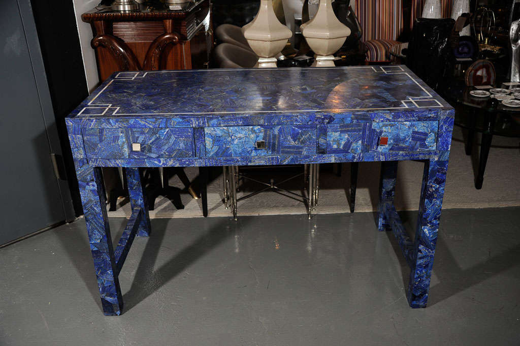 Parsons Style Lapis Lazuli Desk 5
