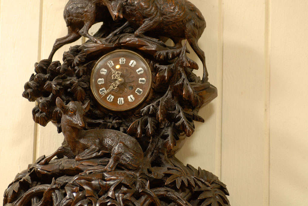 Wood Black Forest Bracket Clock For Sale