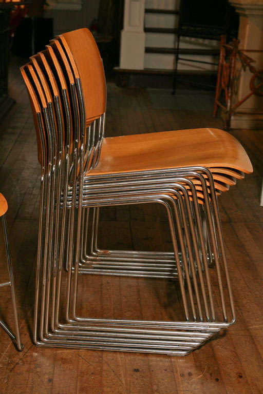 20th Century Set of Eight Stacking Chairs