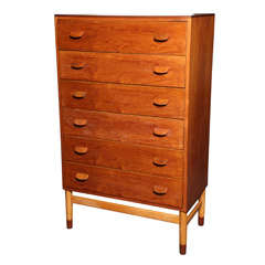 Teak and Oak 6 Drawer Dresser by Poul Volther