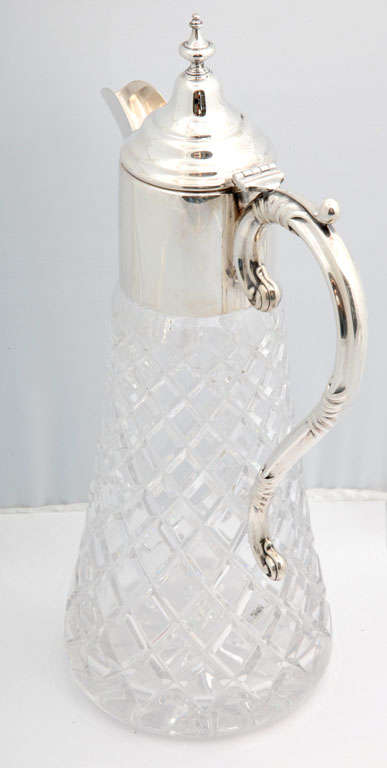 English Sterling Silver-Mounted Claret Jug