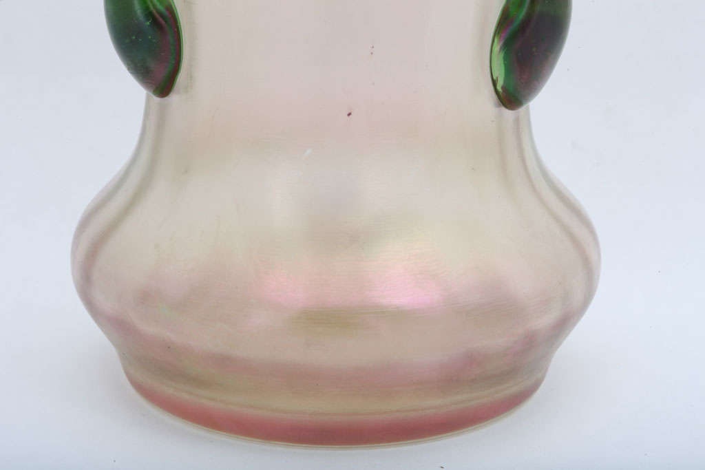 Sterling Silver Mounted Iridescent Glass Vase For Sale 3