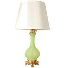 Lampe en opaline vert citron