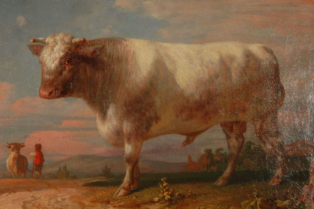 Rare 18th Century Italian Bull Paintings 3
