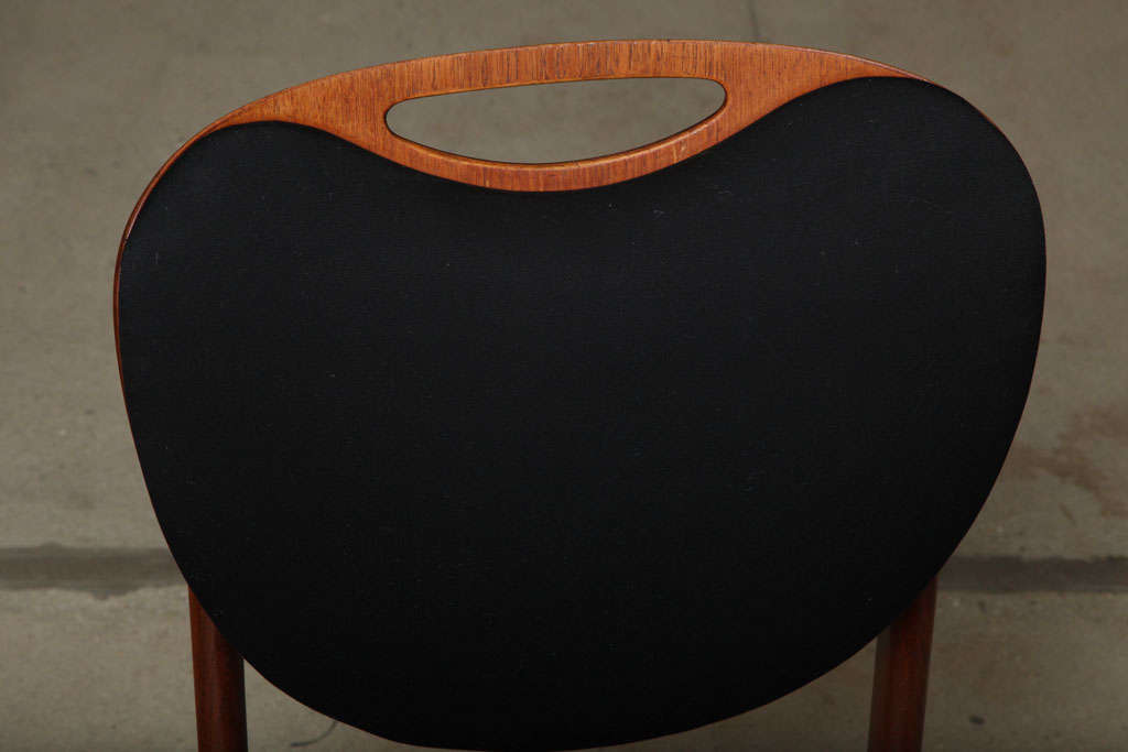 Scandinavian Modern Teak Upholstered Dining Chairs from Denmark, Set of Four