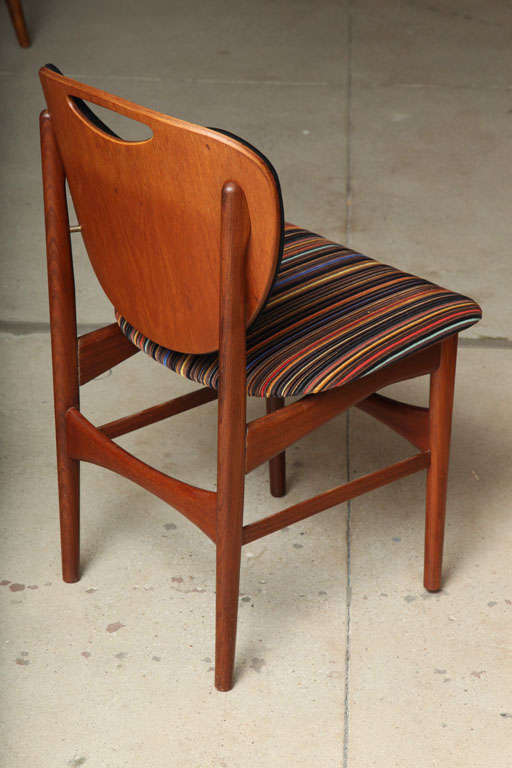 Teak Upholstered Dining Chairs from Denmark, Set of Four In Excellent Condition In New York, NY