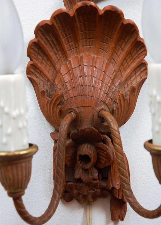 Hand Carved Wood Sconces