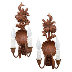Hand Carved Wood Sconces