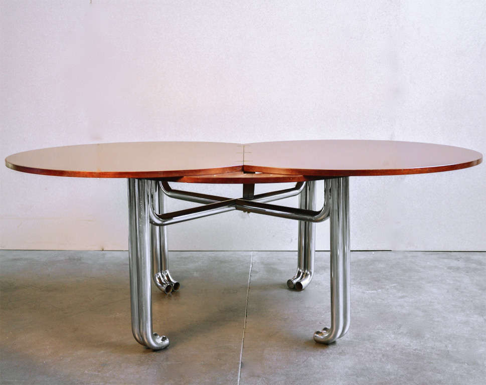 Chrome Italian Adjustable Table For Sale