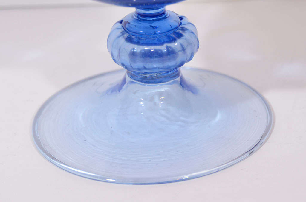 20th Century Venetian Glass bowl with removable flower frog. For Sale