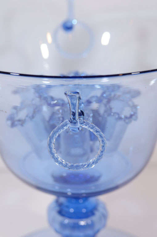 Venetian Glass bowl with removable flower frog. For Sale 1