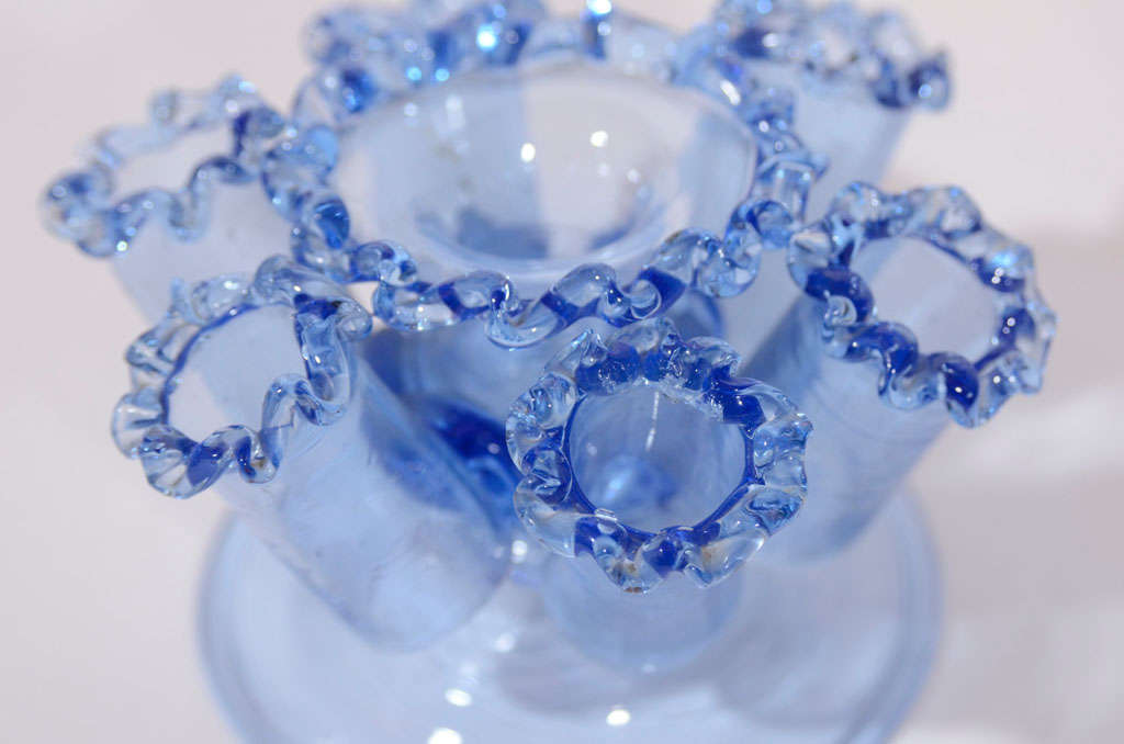 Venetian Glass bowl with removable flower frog. For Sale 6