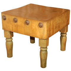 Late 19th Century French Oak Butcher Block Table. 6