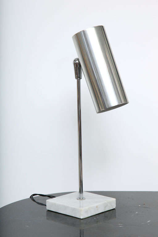 American Minimalist Chrome & Marble Desk Lamp