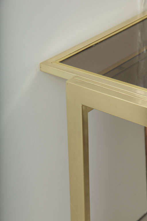Minimalist Brass Extending Dining Table by DIA In Excellent Condition In New York, NY