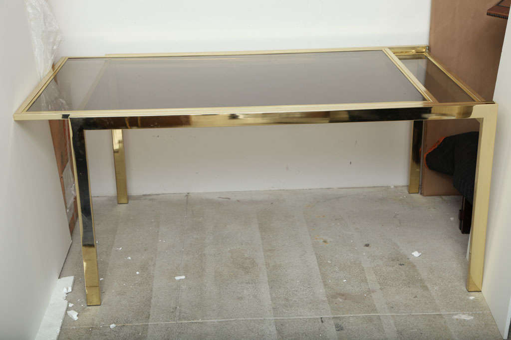 Minimalist Brass Extending Dining Table by DIA 1