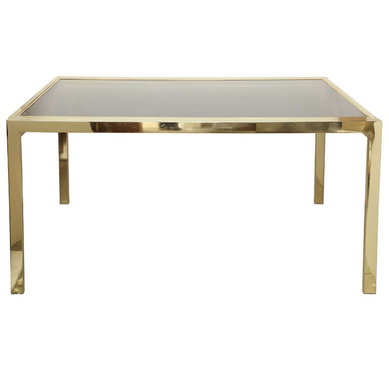 Minimalist Brass Extending Dining Table by DIA