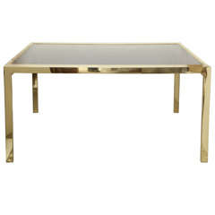 Minimalist Brass Extending Dining Table by DIA