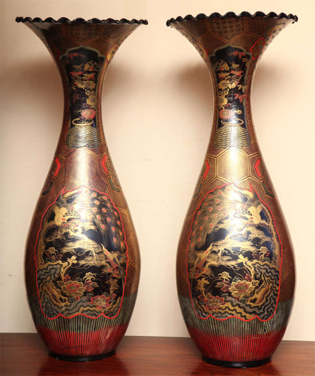 Pair of 19th century Japanese Palace vases