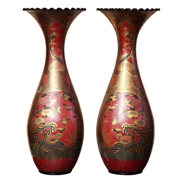 Palace Size Pair of 19th century Japanese  Vases
