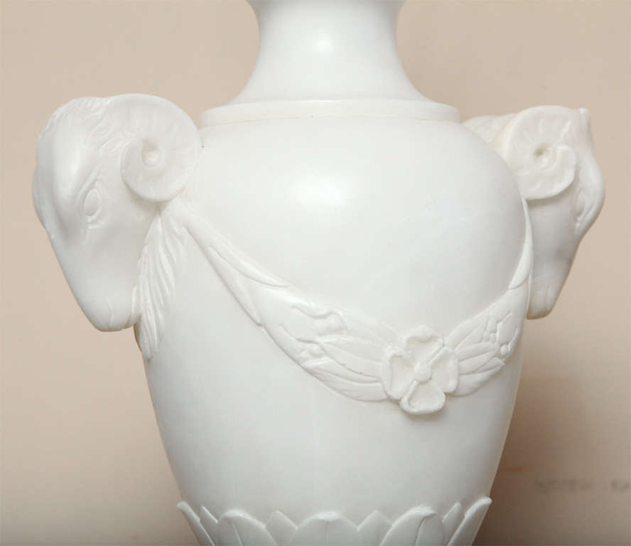 Pair of  1920-30's, Alabaster, Neoclassical Lamps In Good Condition For Sale In New York, NY