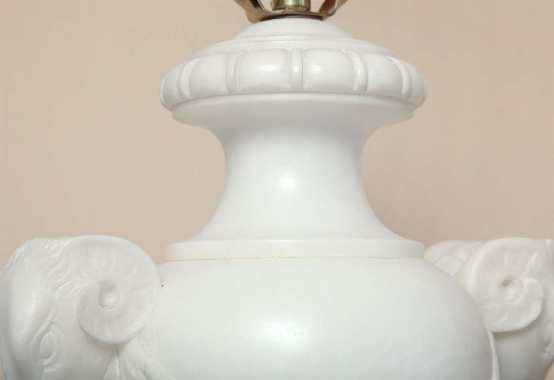 Pair of  1920-30's, Alabaster, Neoclassical Lamps For Sale 1