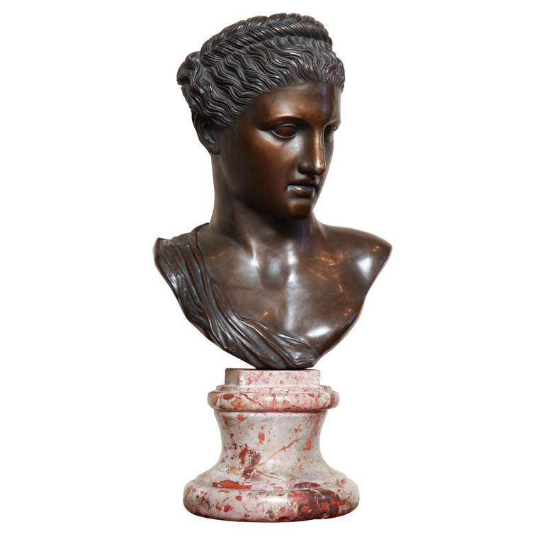 19th century Neo-classical Bronze Bust For Sale