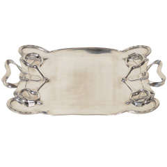 Hand Forged Equestrian Serving Tray in Pewter