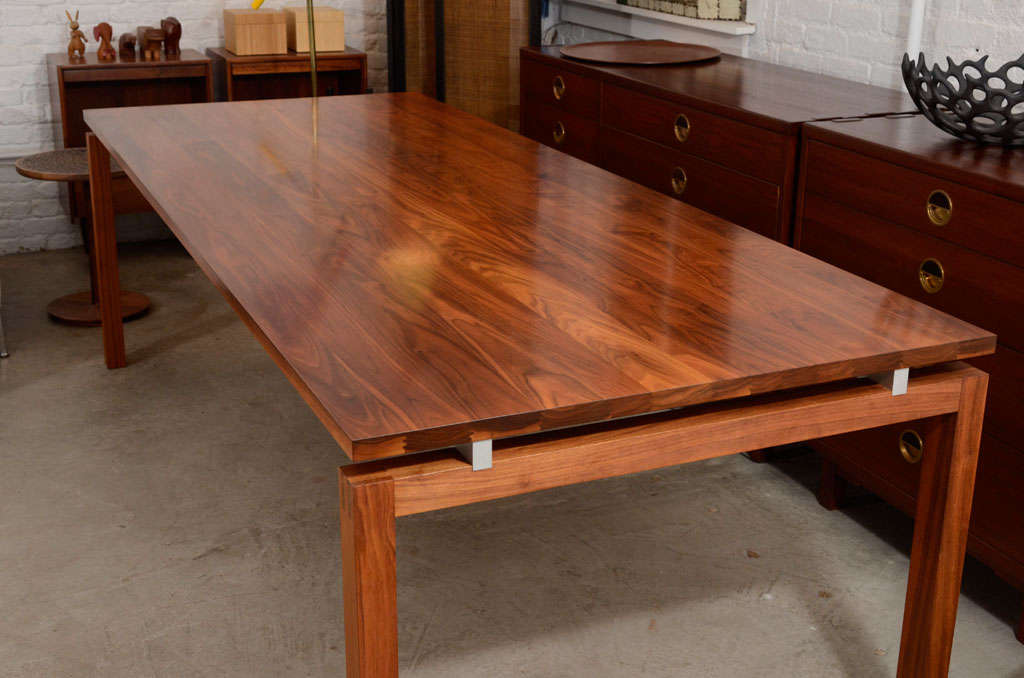 20th Century Solid walnut dining table by Strand + Hvass
