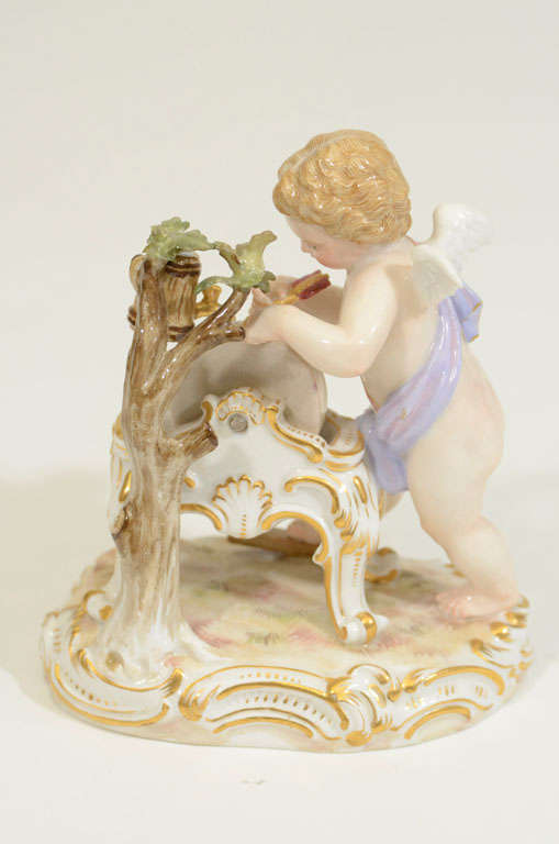 19th Century Meissen Figurine of Cupid on Pinwheel For Sale 2
