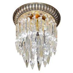 1945 Elegant Two-Tiered Cut Crystal Pendant