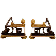 Pair of French Neoclassical Andirons (Chenets)