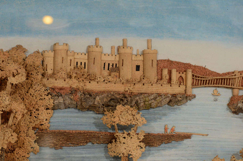 3-D Cork Diorama of Conway Castle, Ireland, Mid 19th Century