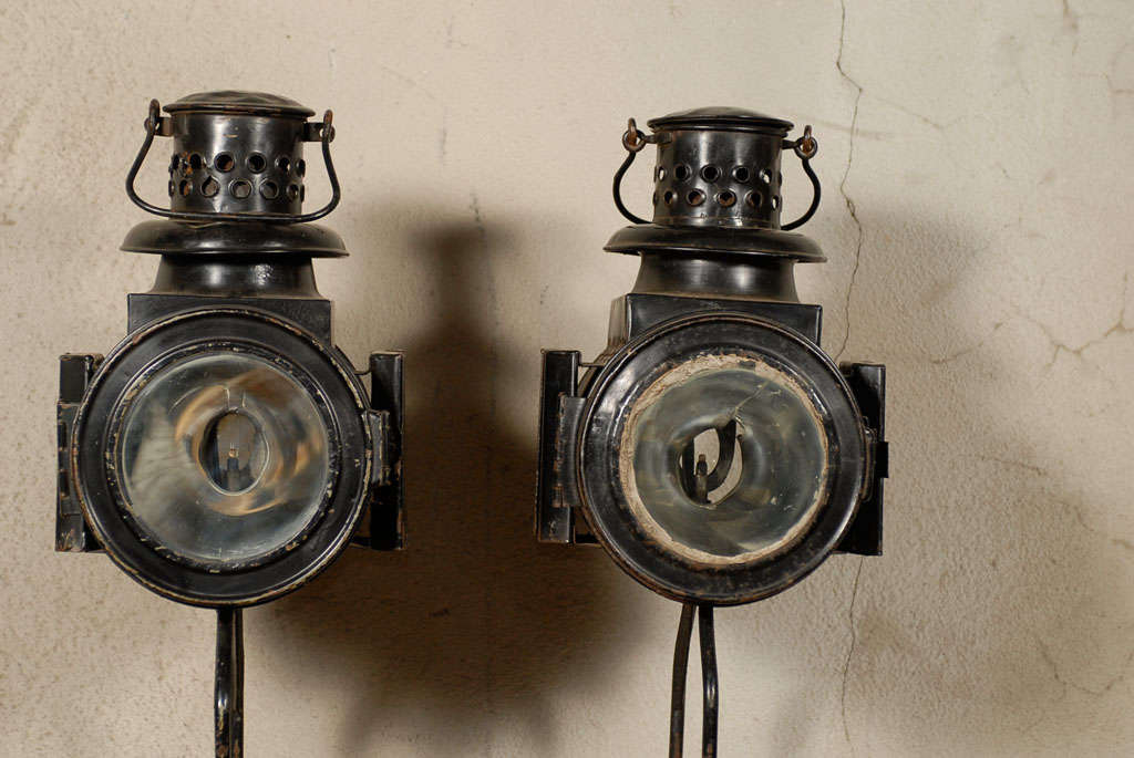 European Railway Lanterns, Three varied styles In Good Condition In Atlanta, GA