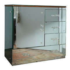 Art Deco mirrored 4 draw chest/cabinet