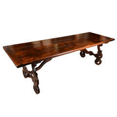 19th c Spanish Trestle Table
