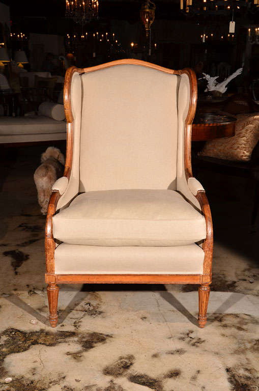 18th Century and Earlier 18th c French Directoire Wing Chair For Sale