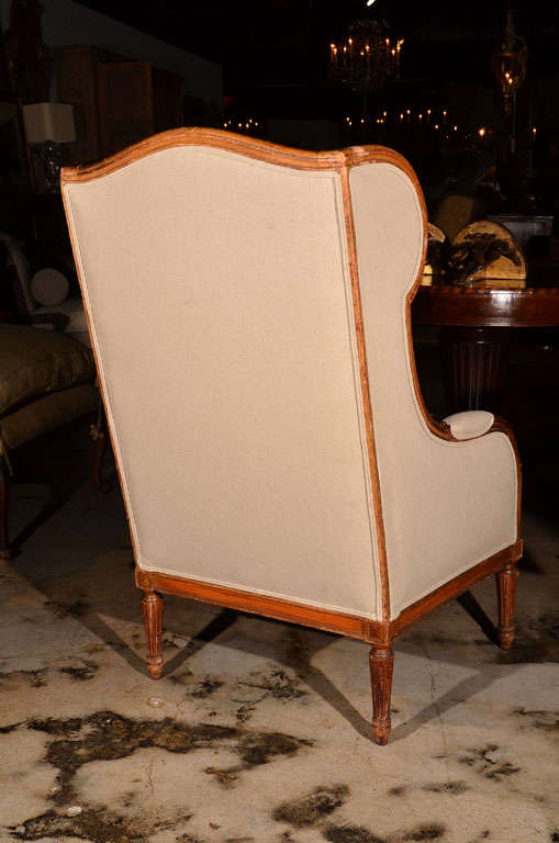 18th c French Directoire Wing Chair For Sale 3