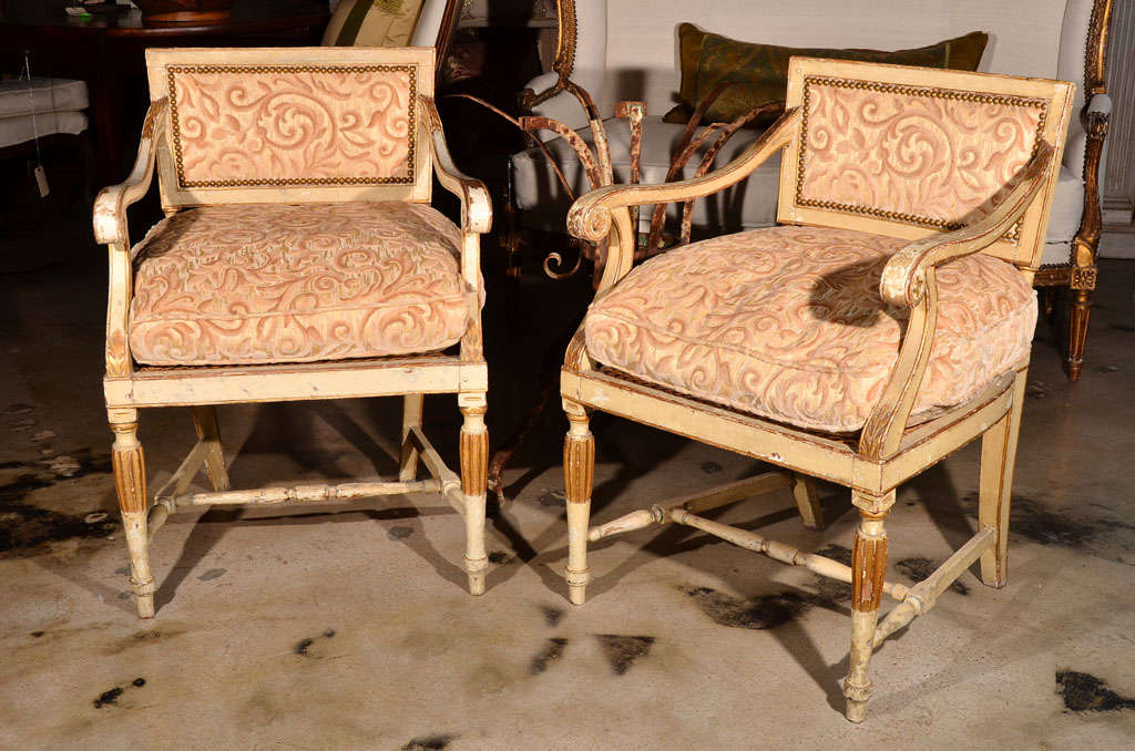 Pair 18th c Swedish Armchairs