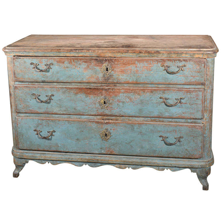 Swedish Baroque Painted Commode