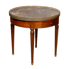 20thc Louis XVI Style Marble Top Bouillotte Table