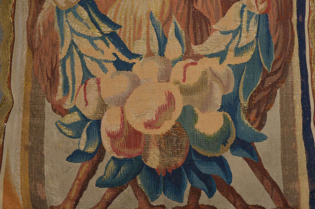 French Beauvais Tapestry Pillow For Sale
