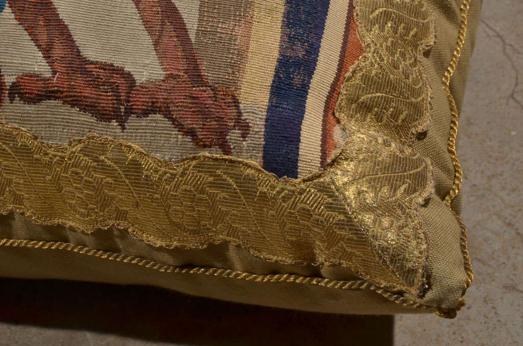 18th Century Beauvais Tapestry Pillow For Sale