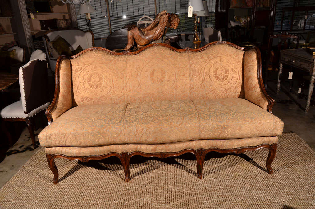 French Regence Canape in Vintage Fortuny For Sale