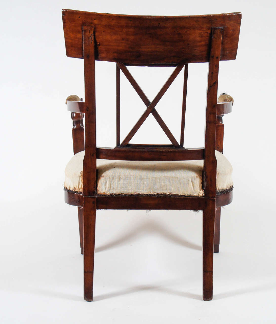 Directoire Neoclassical Consulate Fauteuil or Armchair, Italy, circa 1800 For Sale