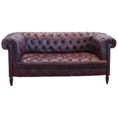 English Leather Chesterfield, United Kingdom, Late 19th century