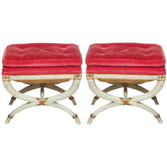 Pair of French Empire Style Stools